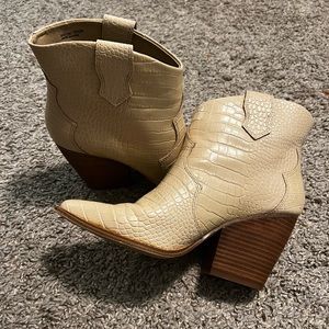 Cream cowboy booties